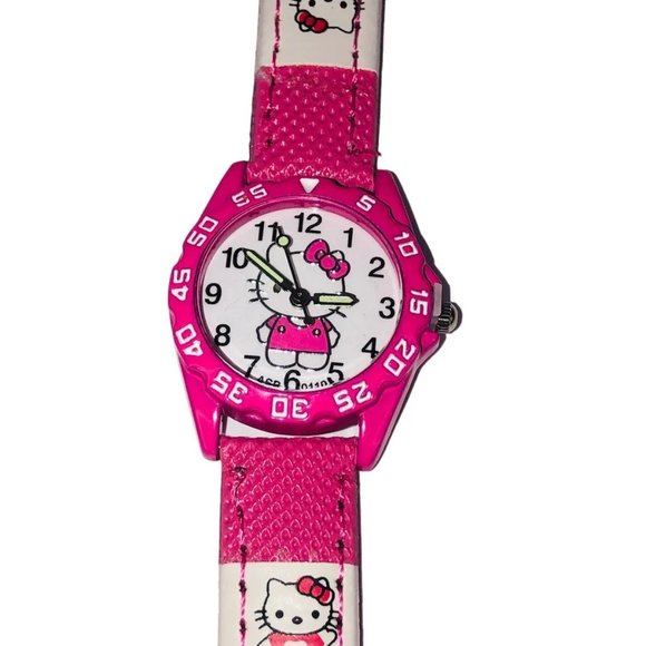 Watches Analog Cartoon Character Cat Pretty Pink Watches Waterproof Children New - Picture 1 of 2